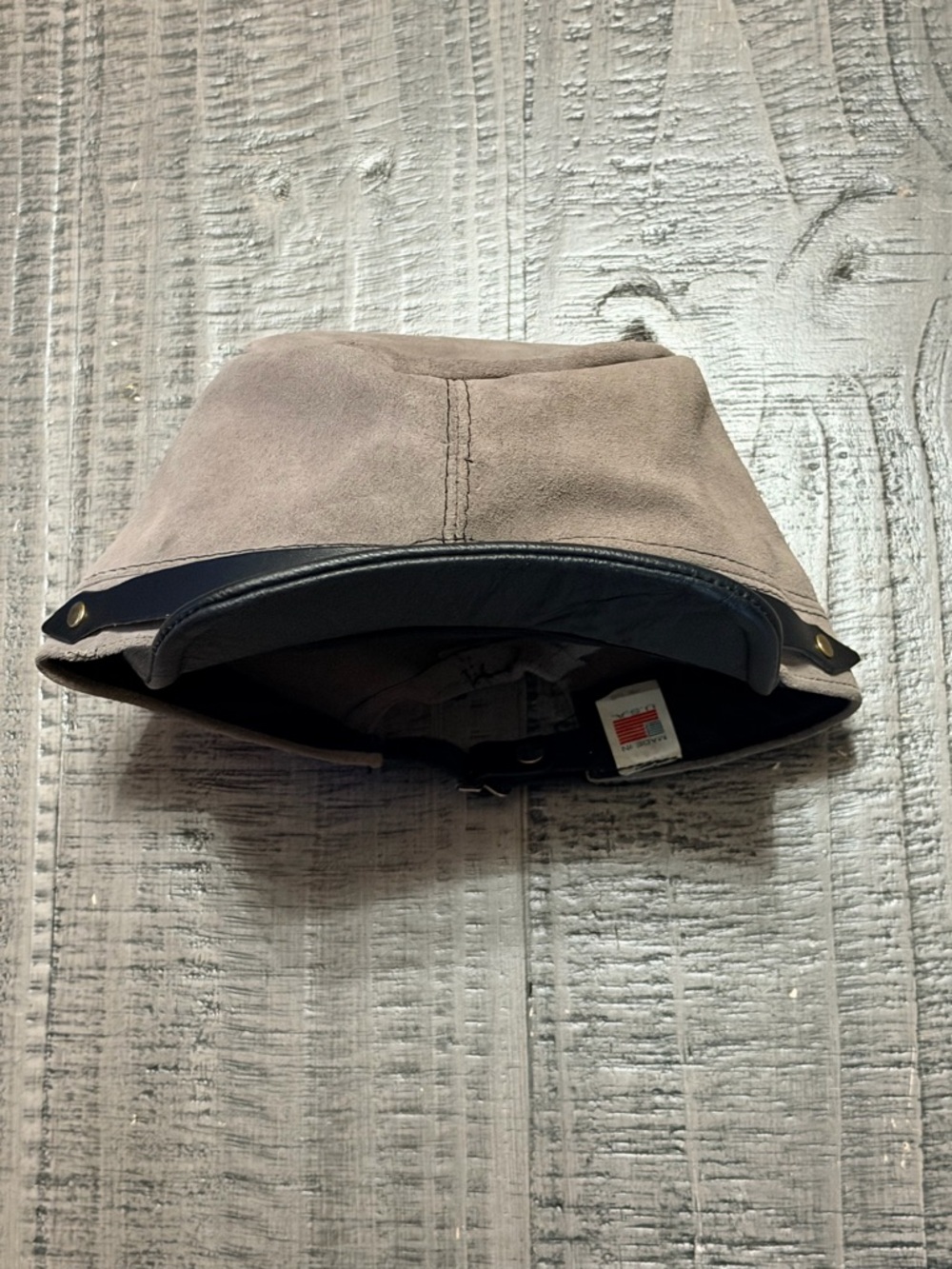 Suede Panel Cap with Black Leather Visor - Picture 2 of 6